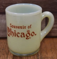 Vintage Chicago IL I Souvenir Advertising Custard Toothpick Holder Cup Mug