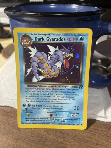 Pokémon TCG Dark Gyarados Holo Rare 8/82 Prerelease Holo 2000 Promo Unused
