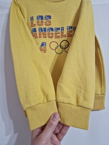 Olympic Vintage Los Angeles 1984 Children Yellow Jumper Age 6 - Picture 3 of 11
