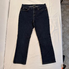 Lauren Ralph Lauren Jeans Co Womens 10P Dark Wash Straight Leg Denim Blue Jeans