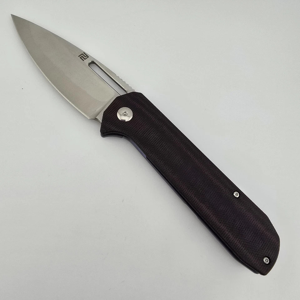 Artisan Cutlery Arion Folding Knife S35VN Spear Point Titanium Micarta 1843G - Image 3 of 4