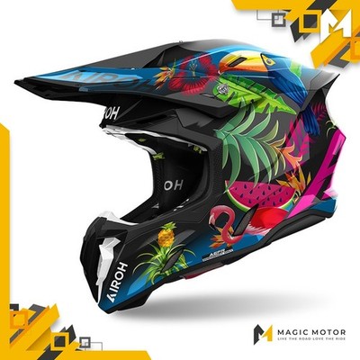Airoh Motorradhelm Offroad TWIST 3 XS AMAZONAS Schwarz