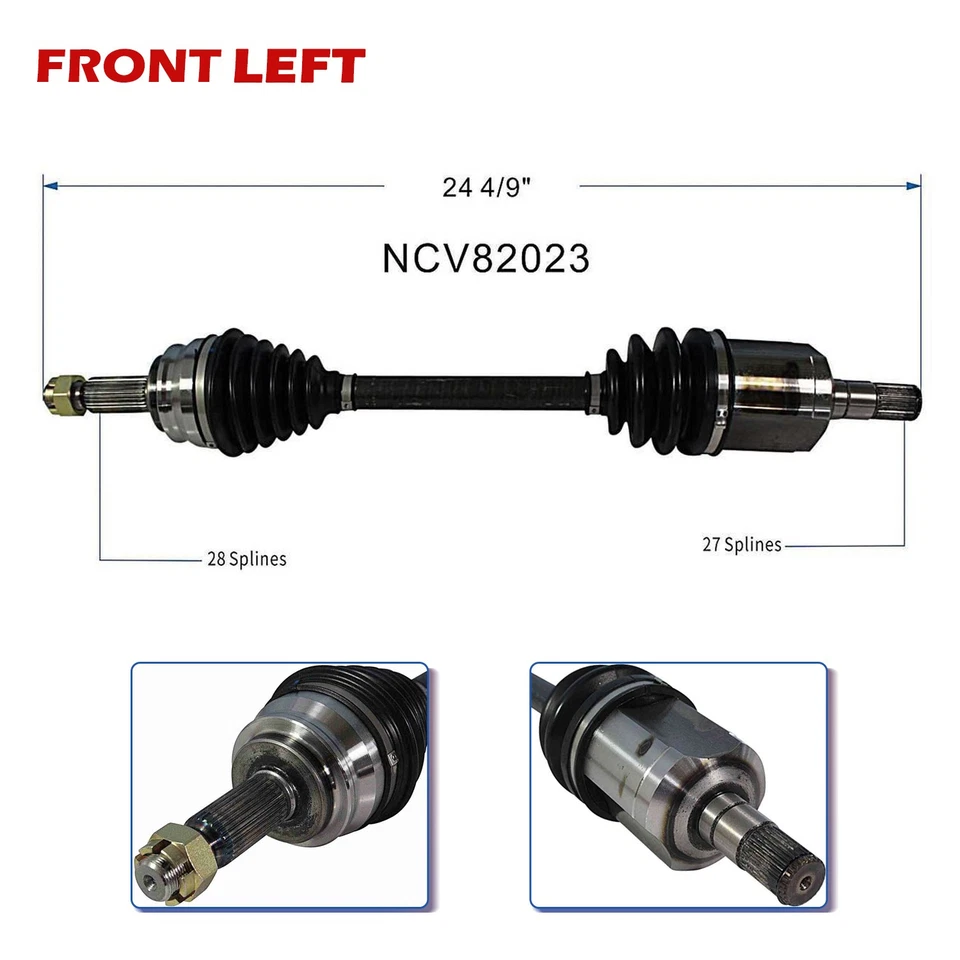 Front Pair CV Axle Shaft for 2014-2017 Jeep Patriot, Jeep Compass 2.4L Auto FWD - Image 2 of 4