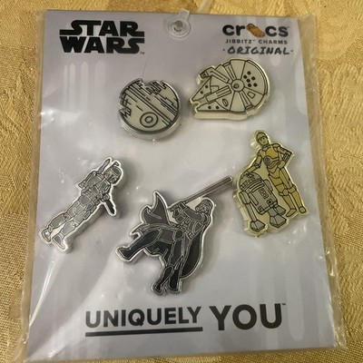 NIP Star Wars Crocs Jibbitz Charms Original- Mirrored Silver/Black