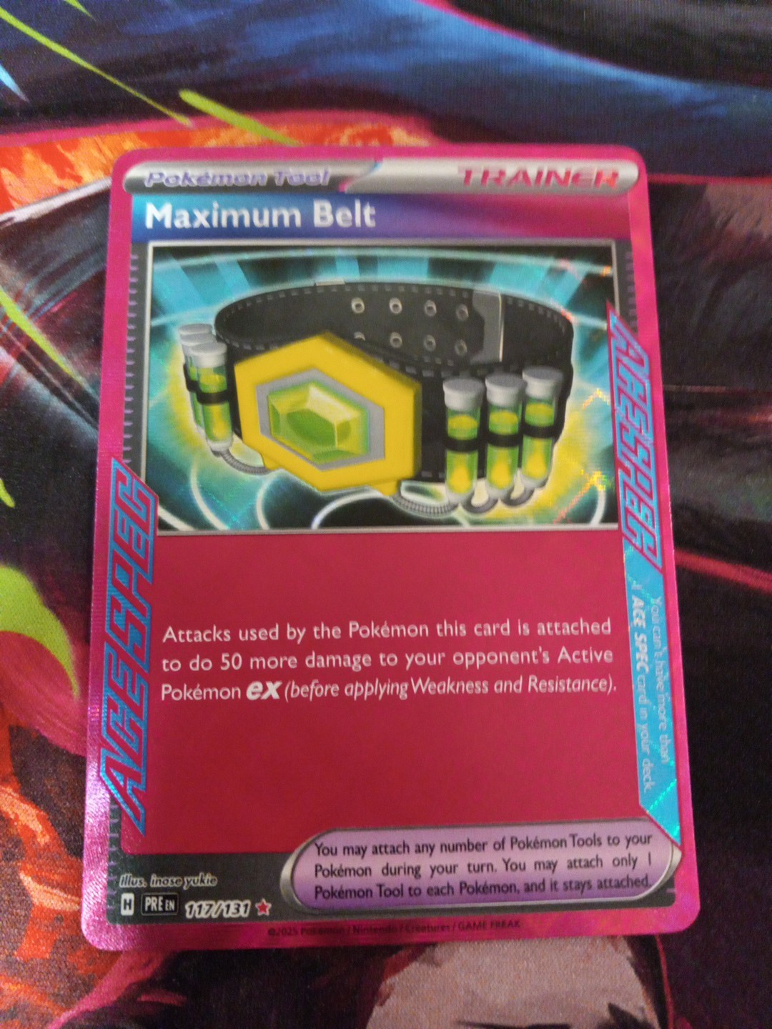 Maximum Belt Ace Spec 117/131 Prismatic Evolutions Pokemon NM Condition
