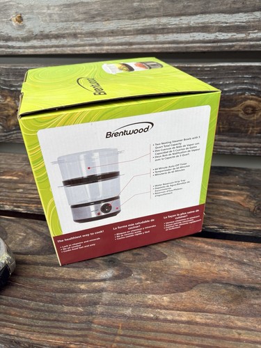 Brentwood TS-1005 2-Tier 5 Quart Electric Food Steamer, Stainless Steel, 400W - Picture 4 of 6