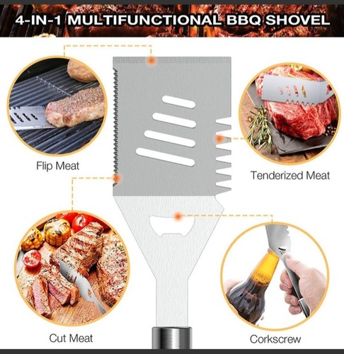 35in-1 +EXTRA BBQ Grill Tools, Barbecue Access Heavy Duty Stainless Steel - Picture 7 of 13