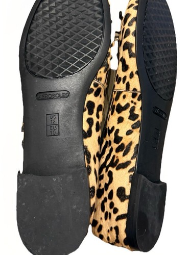 AEROSOLS womens shoes HOME RUN Ballet Flats Leopard calf hair upper Size 12 - Picture 3 of 5