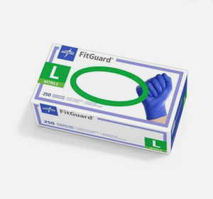 Medline FitGuard (FG2503) Nitrile Exam Gloves, Size Large, Count - 250