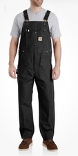 Carhartt Iconic R01-M DUCK BIB Overall Size Men  s W40 L30 Relaxed Fit Black NWT