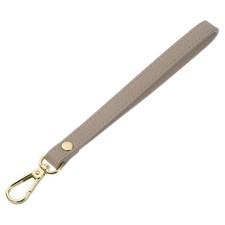 Leather Wristlet Strap for Purse Clutch Wallet Gray Leather Gold Clasp