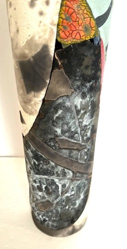 Patrick Shia Crabb Ceramic Clay Shard Vessel Art Raku Vase Signed Numbered 7608 - Picture 11 of 14