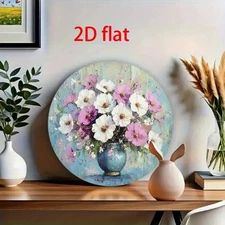 Soft Pink Bouquet Aluminum Metal Wall Art Frameless Floral Decor