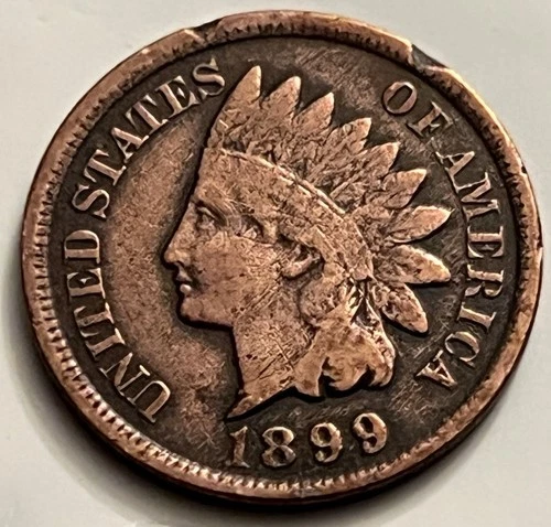 1899 Indian Head Cent Scratched Details US Copper BN470