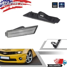 Clear Front Fender Side Marker Lights Housing /Covers For 2010-2015 Chevy Camaro