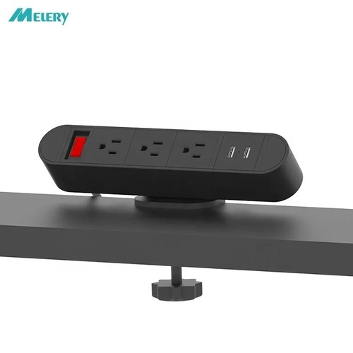 Melery US Plug Tabletop USB Socket Power Strip Electrical 3 Outlet Home Office - 第 1/15 張圖片