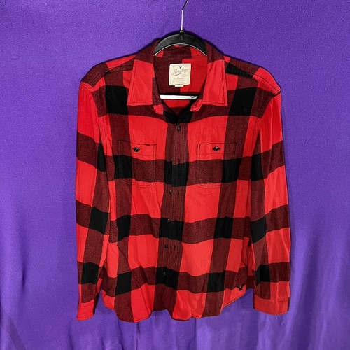 Ridgecut Toughwear Flannel Shirt Mens Medium Red Black Plaid