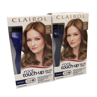 2 Pack Clairol Root Touch-Up Permanent Hair Color Creme 6.5A Lightest Cool Brown