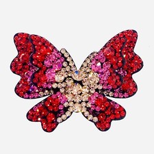 USA HANDMADE BUTTERFLY Hair Clip Hairpin use Swarovski Crystal Elegant RED B8