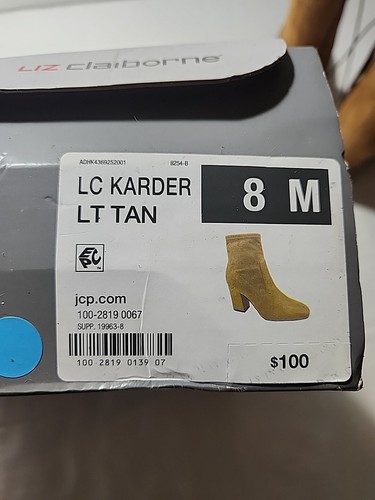 Liz Claiborne Karder Memory Foam Booties Size 8M LT Tan (New With Box) - Picture 7 of 8