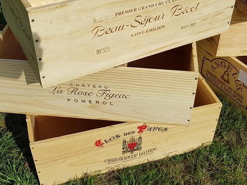 Large Wooden Wine Box Crate for Vintage Shabby Chic Storage Drawers LONG SIDED * - Picture 7 of 7