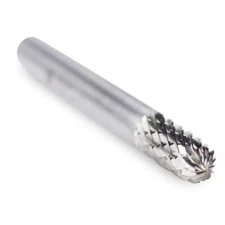 Cylinder Radius End Tungsten Carbide Burr Cutting Tool, Double Cut 1/4" Shank