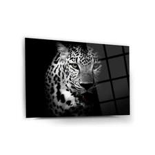 Leopard Wild Cat Glass Wall Art, Easy Installation, Fade Proof Wall Decor,