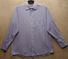 Michael Kors Dress Shirt Mens Large Multicolor Plaid Cotton Collared Button Down