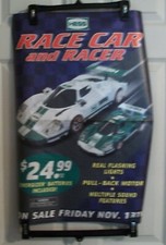 Vintage 2009 Hess Race Car And Racer Vinyl Display Promotion Sign Poster