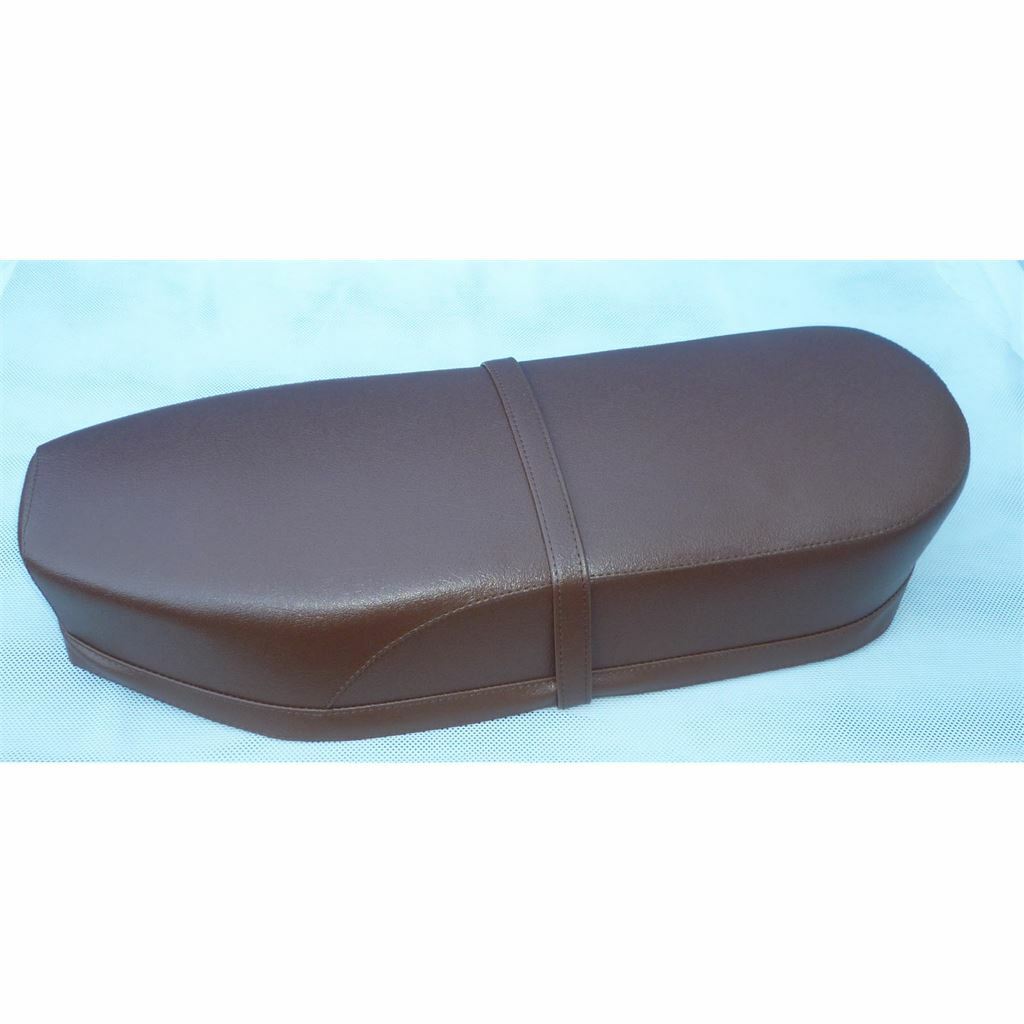 NEW SEAT COMPLETE "BENCH" BROWN (CZECH MADE TOP QUALITY) -- JAWA CZ 175, 250 350