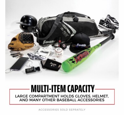 Sac D'équipement Franklin Tee Ball JR. - 34x9x6 Pouces, Noir/gris - Pour Batte, Crampons, Gants, Balles - Neuf
