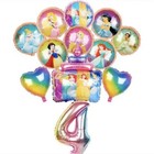 PRINCESS Balloons 4th Birthday Party Decorations Age 4 Girls Rainbow Ariel Belle