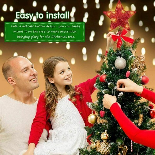10" Christmas Tree Topper LED Light Up Star Tree Xmas Ornament Home Party Decor - Picture 4 of 13