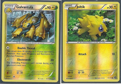 RARE GALVANTULA #42 & JOLTIK #41- 2 XY Steam Siege EVO REV HOLO Pokemon Cards - Picture 1 of 1