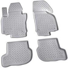 3D Gummi Fussmatten passend für SEAT Altea / Altea XL BJ 2004-2015 grau mit Rand
