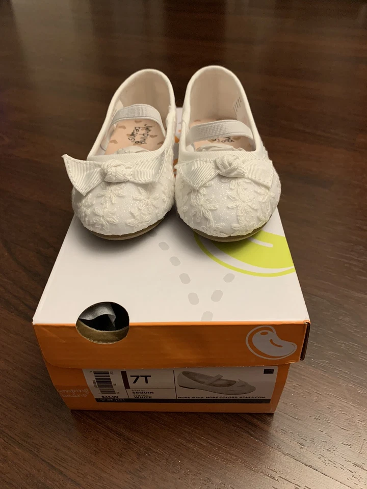 Pisos de ballet Jumping Beans para niñas pequeñas blancos talla 7 nuevos Foto 2 de 4