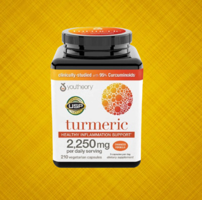 youtheory Turmeric 2250mg Extra Strength Formula 210 Capsules