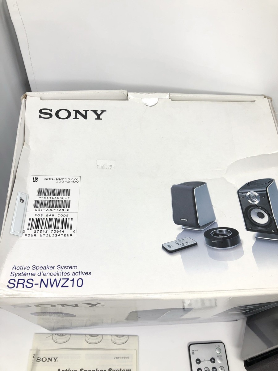 開封未使用SRS-NWZ10 アクティブスピーカーシステム(2006年) Sony SRS-NWZ10 Active Speaker System for Walkman w/Cradle