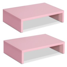 14 inch 2 Pack Pink Monitor Stand Riser for 2 Monitors/Laptop/PC Computer Stand