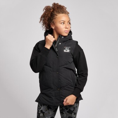 JUICY COUTURE GIRL'S BLACK PADDED GILET LONGLINE