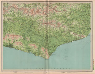 EAST SUSSEX. Brighton Eastbourne Bexhill Hastings Ashdown Forest. Große Karte von 1903