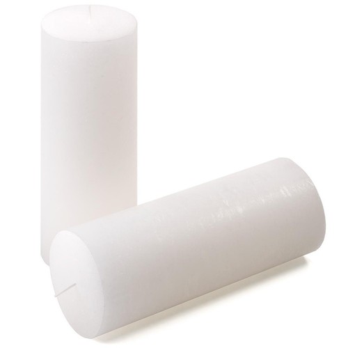 6er Set Rustik-Kerze weiß Höhe 20 cm Ø 7,5 cm lange Brenndauer Rund-Kerze - Bild 3 von 4