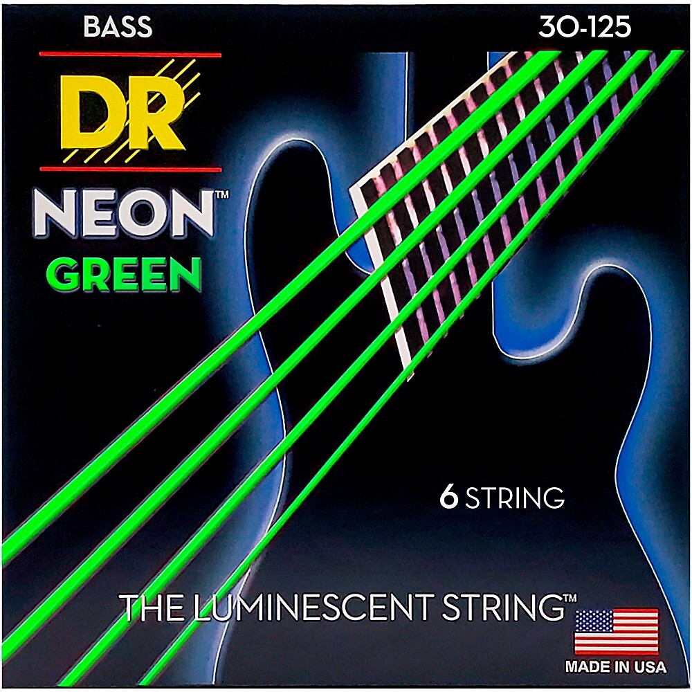 DR Strings NEON High-Def Green Bass SuperStrings Средние 6-струнные