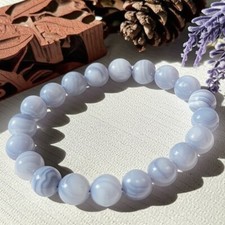 Blue Lace Agate Beaded Bracelet Natural Healing 8MM Gemstone Bracelet Gift 1Pc