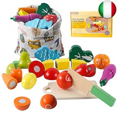 HVDHYY Giochi in Legno Taglio Frutta e Verdura Giocattolo Cucina