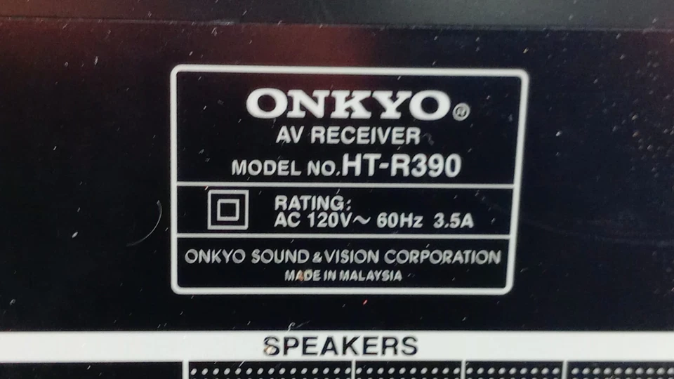 Receptor AV Onkyo HT-R390 5.1 canales HDMI receptor de cine en casa -SIN CONTROL REMOTO Foto 3 de 4