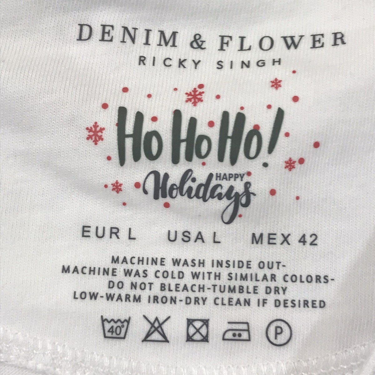 Denim Flower Ricky Singh Pug Chihuahua Christmas Holiday Dog T