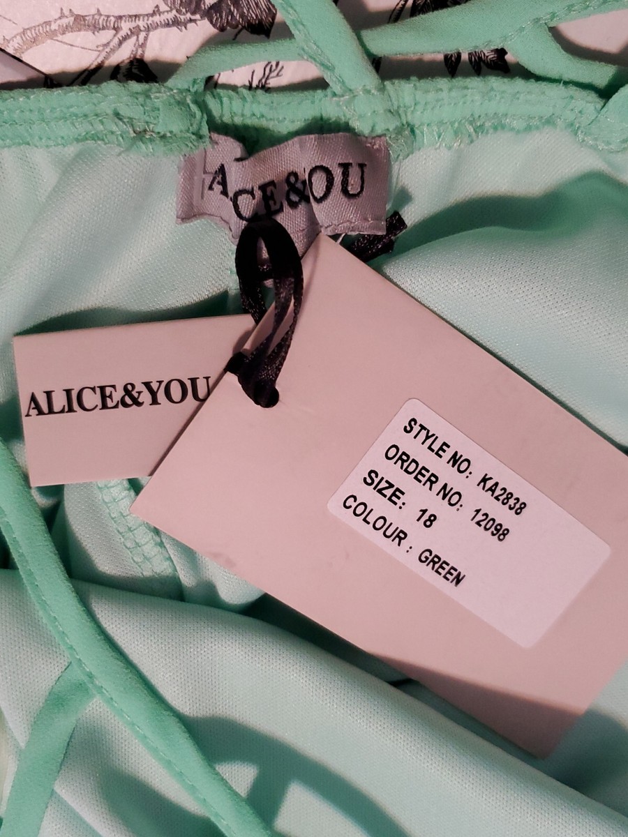 Alice & You Women's Size 18 Bright Green Sleeveless Chiffon Romper