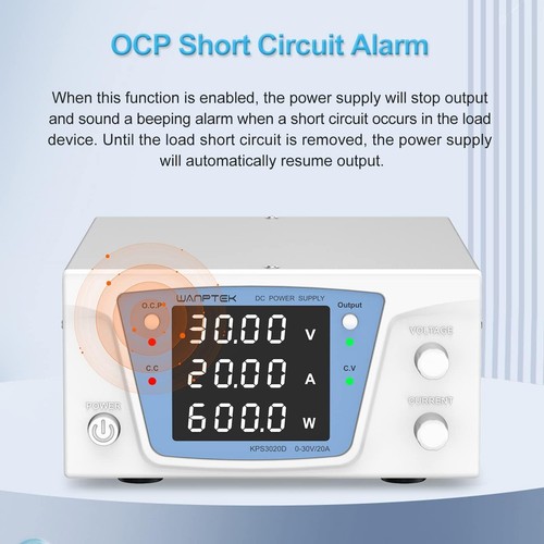 KPS3020D DC 0-30V 20A Lab Adjustable Variable Bench DC Power Supply High Power - Picture 4 of 9