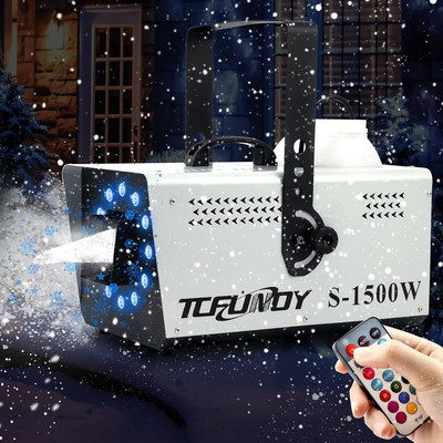 Snow Machine with 12 LED Lights, 1500W Snow Snowflake Making Machine with 9 Colo